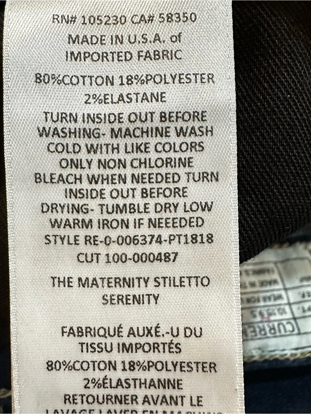 Hatch × Current Elliott Sz 29 Maternity Stiletto Jeans in Serenity Dark Wash - Picture 9 of 9
